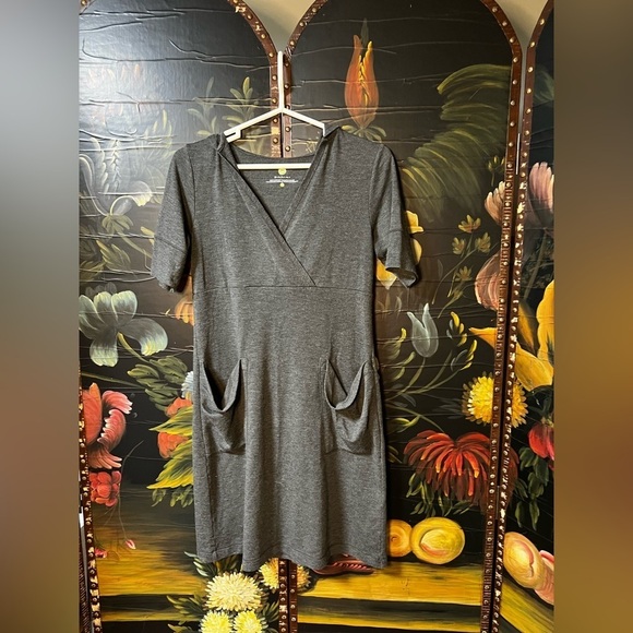 Dakini Dresses & Skirts - Dakini Modal Blend Short Sleeve Hoodie Dress Pockets Womens Gray (D3)
